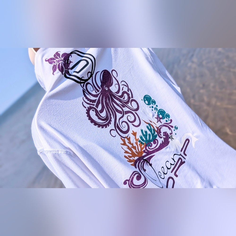 ACX Ocean Drip Glitter Octopus Athletic Jacket LG